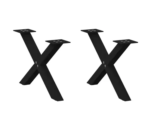 Kafijas Galdiņa Kājas, 2 Gab., X-Veida, Melnas, 60X(30-31) Cm, Tērauds Vidaxl