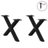 Kafijas Galdiņa Kājas, 2 Gab., X-Veida, Melnas, 60X(30-31) Cm, Tērauds Vidaxl