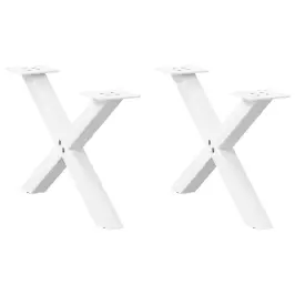 Kafijas Galdiņa Kājas, 2 Gab., X-Veida, Baltas, 60X(30-31) Cm, Tērauds Vidaxl