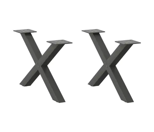 Kafijas Galdiņa Kājas, 2 Gab., X-Veida, Antracīta Krāsā, 60X(30-31) Cm, Tērauds Vidaxl
