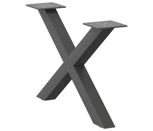 Kafijas Galdiņa Kājas, 2 Gab., X-Veida, Antracīta Krāsā, 60X(30-31) Cm, Tērauds Vidaxl