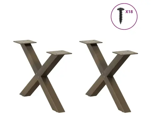 Kohvilaua Jalad X-Kujulised 2 Tk, Naturaalne Teras, 60 X (30–31) cm Teras