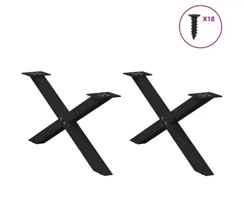 Kafijas Galdiņa Kājas, 2 Gab., X-Veida, Melnas, 70X(30-31) Cm, Tērauds Vidaxl