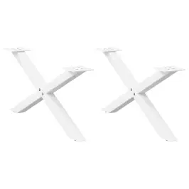 Kafijas Galdiņa Kājas, 2 Gab., X-Veida, Baltas, 70X(30-31) Cm, Tērauds Vidaxl