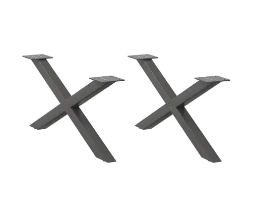 Kafijas Galdiņa Kājas, 2 Gab., X-Veida, Antracīta Krāsā, 70X(30-31) Cm, Tērauds Vidaxl