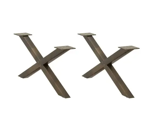 Kafijas Galdiņa Kājas, X-Veida, 2 Gab., Dabīgs Tērauds, 70X(30-31) Cm Vidaxl