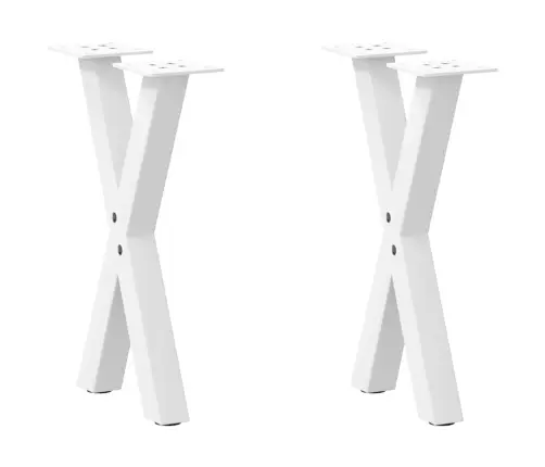 Kavos Staliuko Kojelės, X Formos, 2 Vnt., Baltos, 28X(42-43) cm Plienas