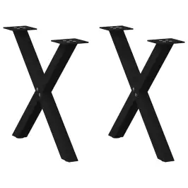 Kohvilaua Jalad, X-Kujulised, 2 Tk, Mustad, 50 X (42–43) cm Terasest