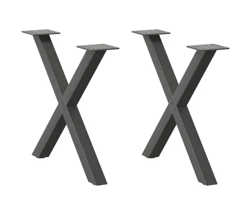 Kafijas Galdiņa Kājas, 2 Gab., X-Veida, Antracīta Krāsā, 50X(42-43) Cm, Tērauds Vidaxl