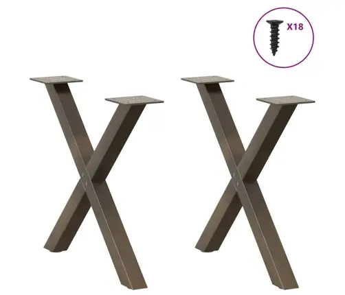 Kafijas Galdiņa Kājas, 2 Gab., X-Veida, Dabīgs Tērauds, 50X(42-43) Cm Vidaxl