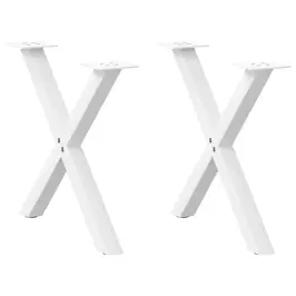 Kafijas Galdiņa Kājas, 2 Gab., X-Veida, Baltas, 60X(42-43) Cm, Tērauds Vidaxl