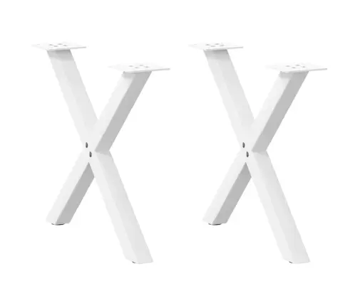 Kafijas Galdiņa Kājas, 2 Gab., X-Veida, Baltas, 60X(42-43) Cm, Tērauds Vidaxl