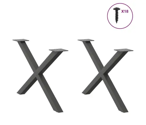 Kohvilaua Jalad, X-Kujulised, 2 Tk, Antratsiithall, 70 X (42–43) cm Teras