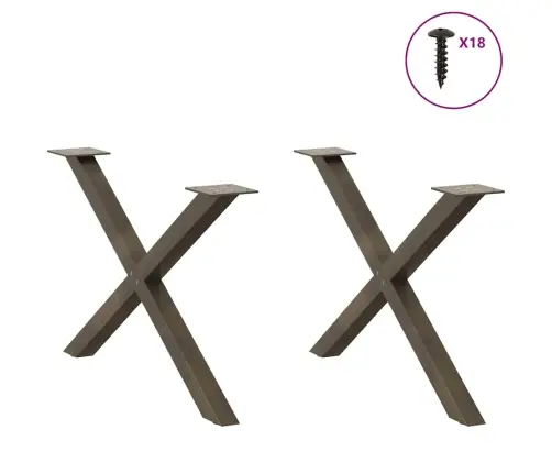 Kohvilaua Jalad X-Kujulised 2 Tk, Naturaalne Teras, 70 X (42–43) cm Teras