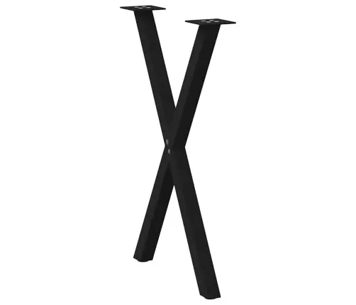 Valgomojo Stalo Kojos, X Formos, 2 Vnt., Juodos, 50X(72-73) cm Plienas