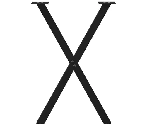 Valgomojo Stalo Kojos, X Formos, 2 Vnt., Juodos, 50X(72-73) cm Plienas