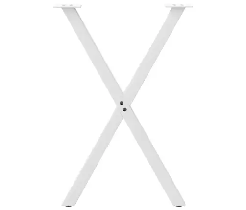 Ēdamgalda Kājas, 2 Gab., X-Veida, Baltas, 50X(72-73) Cm, Tērauds Vidaxl