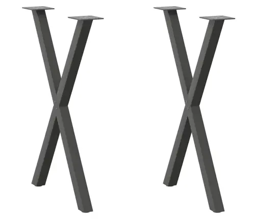 Valgomojo Stalo Kojos, X Formos, 2 Vnt., Antracito Spalvos, 50X(72-73) cm Plienas