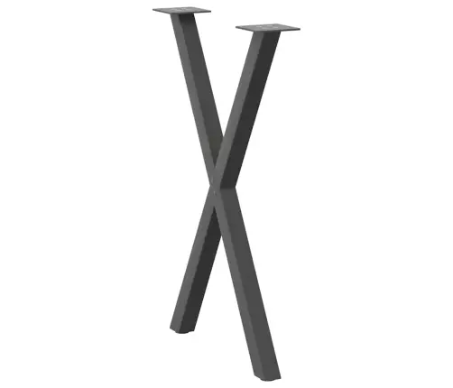 Valgomojo Stalo Kojos, X Formos, 2 Vnt., Antracito Spalvos, 50X(72-73) cm Plienas