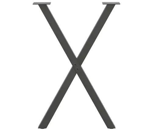 Valgomojo Stalo Kojos, X Formos, 2 Vnt., Antracito Spalvos, 50X(72-73) cm Plienas