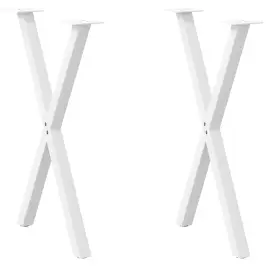 Valgomojo Stalo Kojos, 2 Vnt., Baltos, 57X(72-73) cm Plienas, X Formos