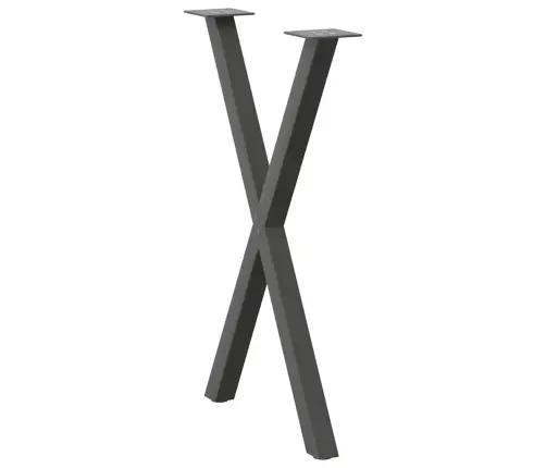 Ēdamgalda Kājas, 2 Gab., X-Veida, Antracīta Krāsā, 57X(72-73) Cm, Tērauds Vidaxl