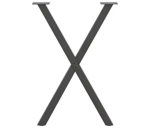 Ēdamgalda Kājas, 2 Gab., X-Veida, Antracīta Krāsā, 57X(72-73) Cm, Tērauds Vidaxl