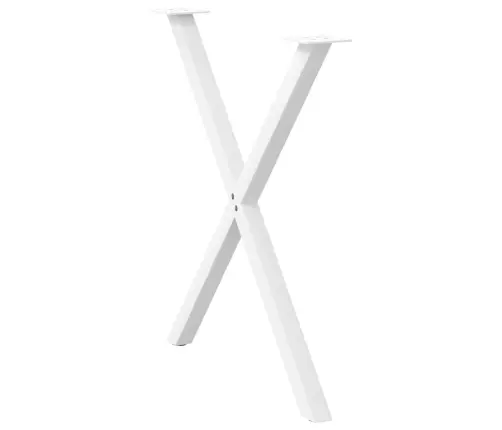 Valgomojo Stalo Kojos, 2 Vnt., Baltos, 70X(72-73) cm Plienas, X Formos