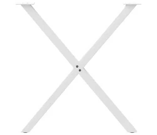 Valgomojo Stalo Kojos, 2 Vnt., Baltos, 70X(72-73) cm Plienas, X Formos