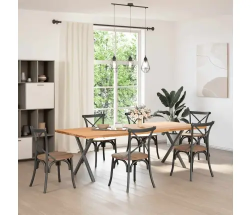 Ēdamgalda Kājas, 2 Gab., X-Veida, Antracīta Krāsā, 70X(72-73) Cm, Tērauds Vidaxl