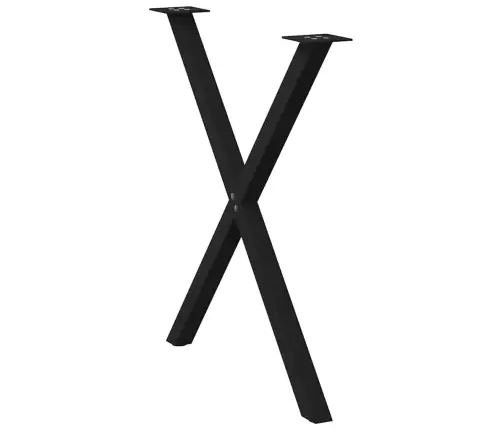 Ēdamgalda Kājas, 2 Gab., X-Veida, Melnas, 80X(72-73) Cm, Tērauds Vidaxl