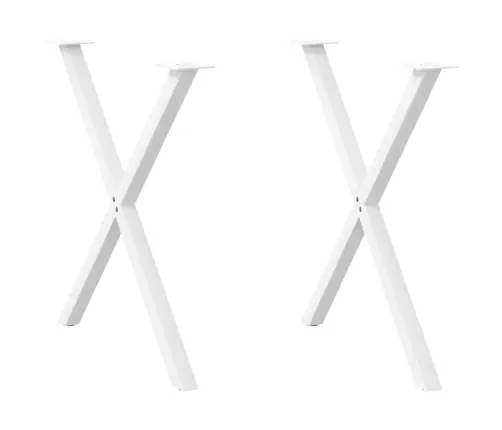 Ēdamgalda Kājas, 2 Gab., X-Veida, Baltas, 80X(72-73) Cm, Tērauds Vidaxl