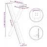 Ēdamgalda Kājas, 2 Gab., X-Veida, Baltas, 80X(72-73) Cm, Tērauds Vidaxl