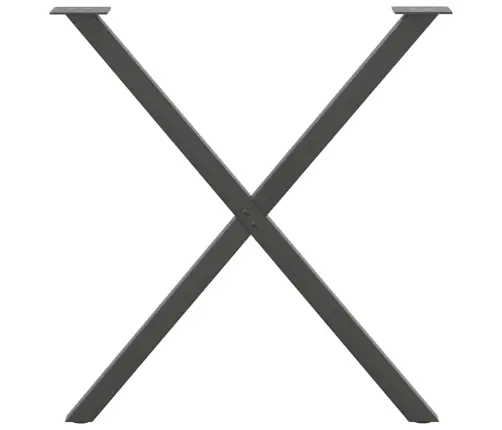 Ēdamgalda Kājas, 2 Gab., X-Veida, Antracīta Krāsā, 80X(72-73) Cm, Tērauds Vidaxl