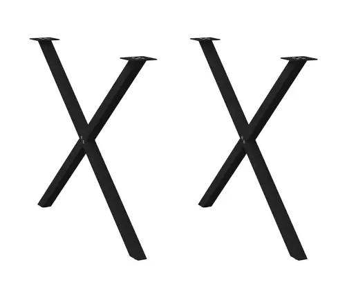 Söögilaua Jalad, X-Kujulised, 2 Tk, Mustad, 90 X (72–73) cm Teras