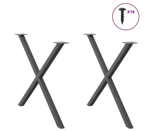 Valgomojo Stalo Kojos, 2 Vnt., Antracito Spalvos, 90X(72-73) cm Plienas