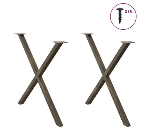 Söögilaua Jalad X-Kujulised 2 Tk, Naturaalne Teras, 90 X (72–73) cm Teras