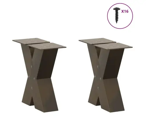 Kohvilaua Jalad X-Kujulised 2 Tk, Naturaalne Teras, 30 X (30–31) cm Teras