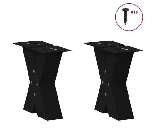 Kafijas Galdiņa Kājas, 2 Gab., X-Veida, Melnas, 40X(30-31) Cm, Tērauds Vidaxl