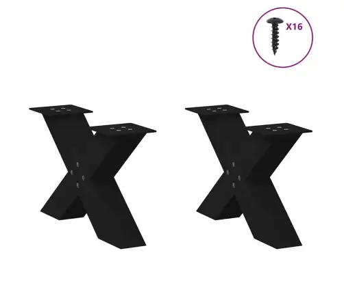 Kafijas Galdiņa Kājas, 2 Gab., X-Veida, Melnas, 60X(30-31) Cm, Tērauds Vidaxl