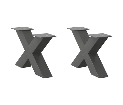 Kafijas Galdiņa Kājas, 2 Gab., X-Veida, Antracīta Krāsā, 60X(30-31) Cm, Tērauds Vidaxl