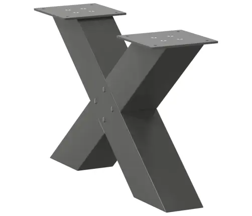 Kafijas Galdiņa Kājas, 2 Gab., X-Veida, Antracīta Krāsā, 60X(30-31) Cm, Tērauds Vidaxl