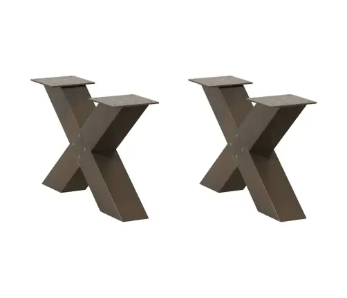 Kafijas Galdiņa Kājas, 2 Gab., X-Veida, Dabīgs Tērauds, 60X(30-31) Cm Vidaxl