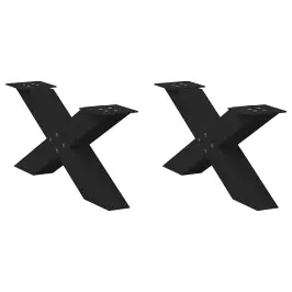 Kafijas Galdiņa Kājas, 2 Gab., X-Veida, Melnas, 70X(30-31) Cm, Tērauds Vidaxl