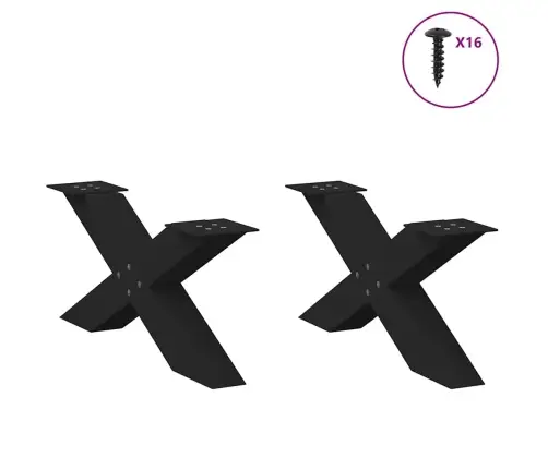 Kafijas Galdiņa Kājas, 2 Gab., X-Veida, Melnas, 70X(30-31) Cm, Tērauds Vidaxl