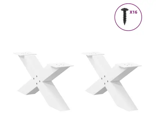 Kafijas Galdiņa Kājas, 2 Gab., X-Veida, Baltas, 70X(30-31) Cm, Tērauds Vidaxl