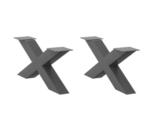 Kafijas Galdiņa Kājas, 2 Gab., X-Veida, Antracīta Krāsā, 70X(30-31) Cm, Tērauds Vidaxl