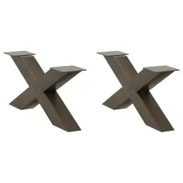Kafijas Galdiņa Kājas, X-Veida, 2 Gab., Dabīgs Tērauds, 70X(30-31) Cm Vidaxl