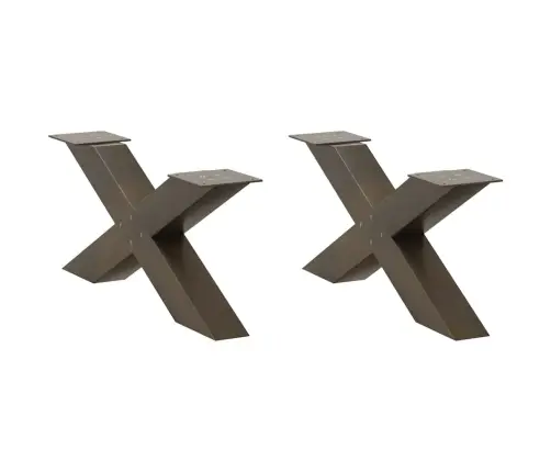 Kafijas Galdiņa Kājas, X-Veida, 2 Gab., Dabīgs Tērauds, 70X(30-31) Cm Vidaxl