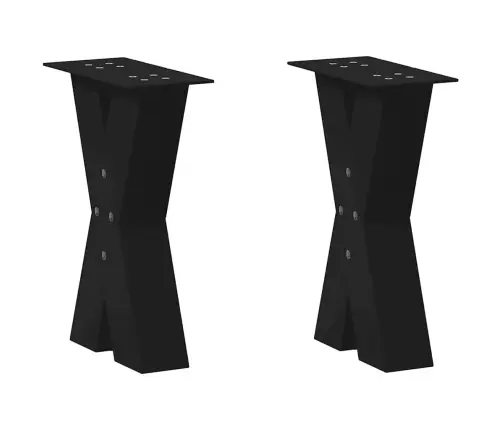 Kafijas Galdiņa Kājas, 2 Gab., X-Veida, Melnas, 28X(42-43) Cm, Tērauds Vidaxl